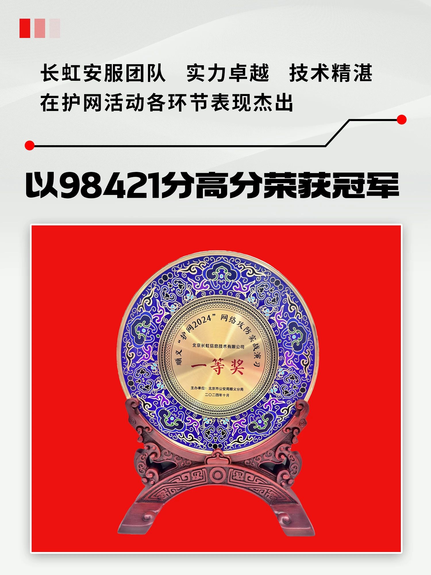 荣誉！北京长虹信息荣获“护网2024”实战演习冠军